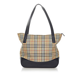 Burberry Haymarket Check Canvas Shoulder Bag