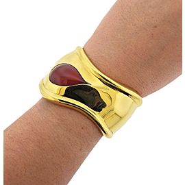 Tiffany & Co. Elsa Peretti Carnelian Gold Bone Cuff Bracelet