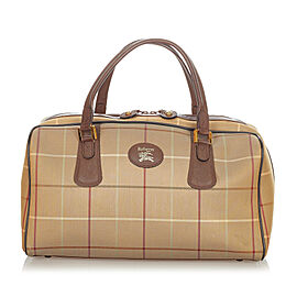 Burberry Plaid Canvas Travel Bag