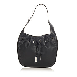 Gucci Leather Drawstring Hobo Bag