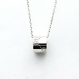 GUCCI 18K white Gold G Icon Pendant Necklace LXGoodsLE-546