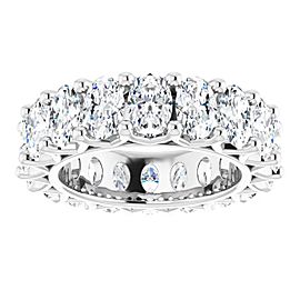 9 CARAT OVAL-CUT DIAMOND ETERNITY RING IN PLATINUM 50 POINTER G COLOR SI1 CLARITY SHARED PRONG BAND BY MIKE NEKTA NYC SIZE 7