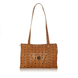 MCM Visetos Leather Tote Bag