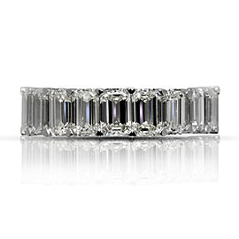 7 CARAT EMERALD CUT DIAMOND ETERNITY BAND IN 14K GOLD 40 POINTER SHARED PRONG BY MIKE NEKTA SIZE 7