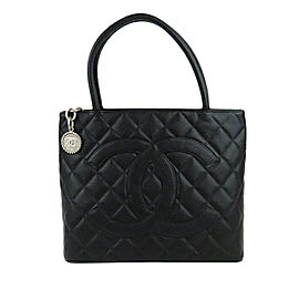 Chanel Medallion Caviar Leather Tote Bag