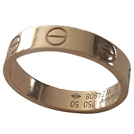 Cartier Love 18K Rose Gold Mini Band Ring Size 5.25