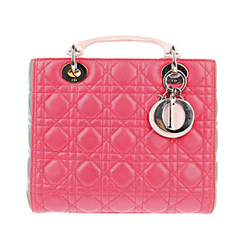 Dior Tri-Color Cannage Lady Dior Leather Satchel