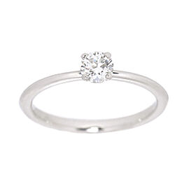 TIFFANY Co.950 Platinum Diamond 0.30ct F/VS1/3EX US:5.75 Ring SKYJN-578