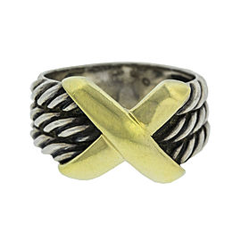 David Yurman 14k Yellow Gold and Silver X Crossover Ring