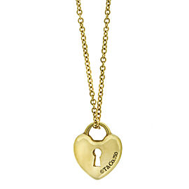 Tiffany & Co. 18k Yellow Gold Small Lock Pendant Necklace