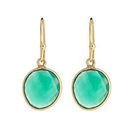 Citrine and Green Onyx Gold Plated Sterling Silver Earrings