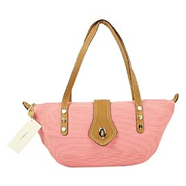 Eric Javits Msml19 Pink Canvas Hobo Bag