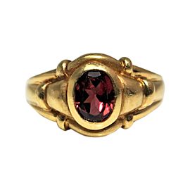 14K Yellow Gold & Garnet Ring Size 9