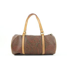 Etro Bordeaux Paisley Boston Bag Barrel Cylinder 25et114