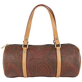 Etro Burgundy Paisley Cylinder Boston Bag 241et716