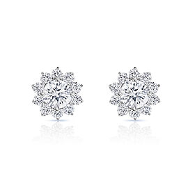 True Carat Round Brilliant Lab Grown Diamond Stud Earrings in 18k White Gold