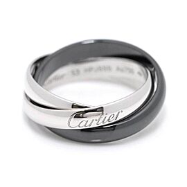 Cartier 18k White Gold Trinity Ceramic Ring US:6.25