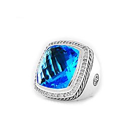 David Yurman Albion Ring with Blue Topaz and Diamonds 20mm