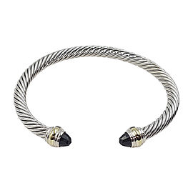 David Yurman Cable Sterling Silver 14K Yellow Gold Black Onyx Bracelet