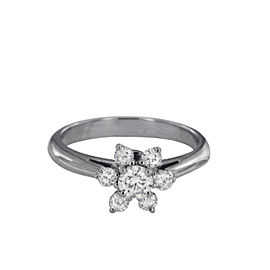 Tiffany & Co. Platinum 0.50ct VS-2 G Color Flower Diamond Ring Size 4.5