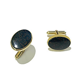 Tiffany & Co. Heliotrope (Bloodstone) 14k Gold Cufflinks