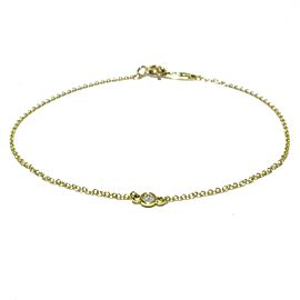 TIFFANY & Co 18K Yellow Gold 1P Diamond Bracelet LXJG-48