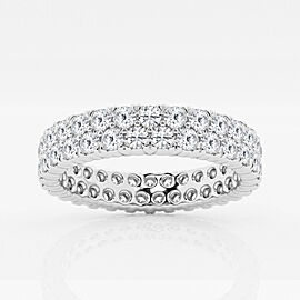 True 2.00 ctw Round Diamond Double Row Eternity Band Platinum