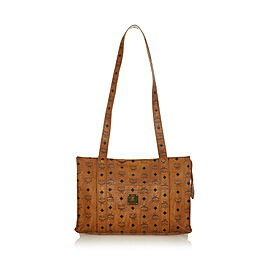 MCM Visetos Leather Tote Bag