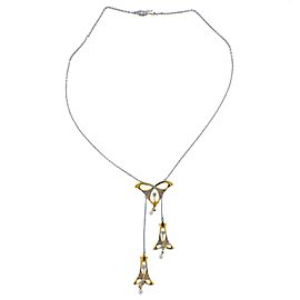 Tiffany & Co. Art Nouveau Diamond Gold Platinum Plique A Jour Necklace