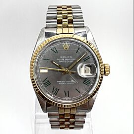 ROLEX Oyster Perpetual DATEJUST Automatic Wimbledon Dial 36mm 2 Tone Watch