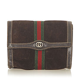 Gucci Ophidia Suede Clutch Bag