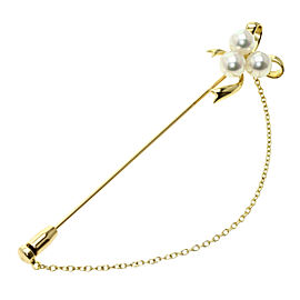 MIKIMOTO 18K Yellow Gold Brooch