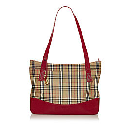 Burberry Haymarket Check Canvas Tote Bag