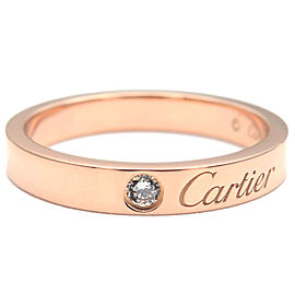 Cartier Engraved 1P Diamond Ring K18 Rose Gold #51 US5.5-6