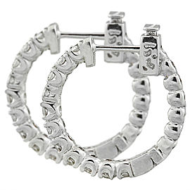 1.10 Carat 14K White Gold Diamond Hoop Earrings