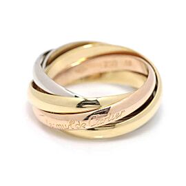 Cartier 18K white yellow pink Gold Trinity Ring US:5.25 SKYJN-634