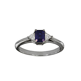 Tiffany & Co. Platinum Blue Sapphire and Diamond Ring