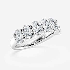 True 3 ct. tw. Oval Diamond Seven Stone Anniversary Band 14K White Gold