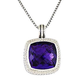 David Yurman Albion Pendant Enhancer with Amethyst and Diamonds, 17 mm