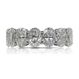 11 CARAT OVAL CUT DIAMOND ETERNITY BAND IN 18K WHITE GOLD SHARED PRONG 70 POINTER BY MIKE NEKTA