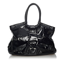 Ferragamo Gancini Patent Leather Tote Bag