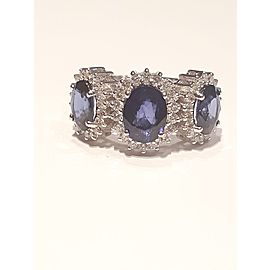 18k White Gold Sapphire and Diamond Ring