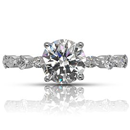 2 CARAT ROUND CUT D COLOR VS1 CLARITY DIAMOND ENGAGEMENT RING 18K WHITE GOLD CERTIFIED 2 CT D VS1 BY MIKE NEKTA