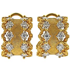 Buccellati Diamond Gold Hoop Earrings