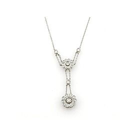 Tiffany & Co. Platinum & 0.55ct Diamond Floral Lariat Necklace