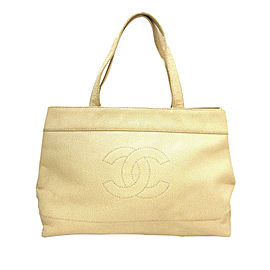 Chanel CC Caviar Leather Tote Bag