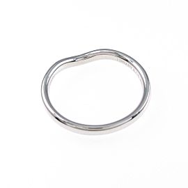 TIFFANY & Co 950 Platinum Curved 1P Ring LXGYMK-949