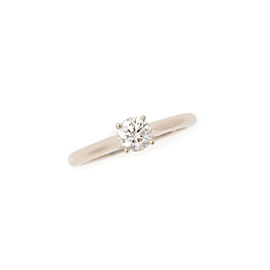 Cartier 950 Platinum Heart 0.35ct. Diamond Ring Size 4.5