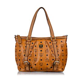 MCM Visetos Leather Satchel