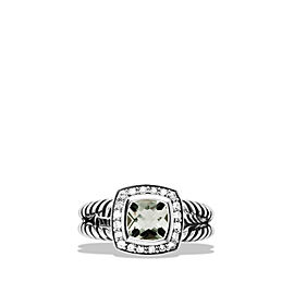 David Yurman Petite Albion Ring with Prasiolite and Diamonds, size 8